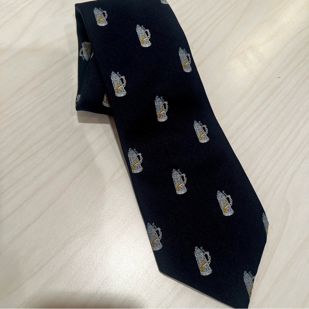 Vintage Inspired Embroidered German Beer Stein Necktie Oktoberfest